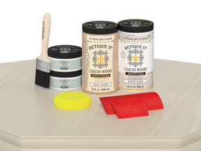 Retique It® Wood'n Cabinet Kit with 12 white wash grained stain doors for furniture or cabinetry.