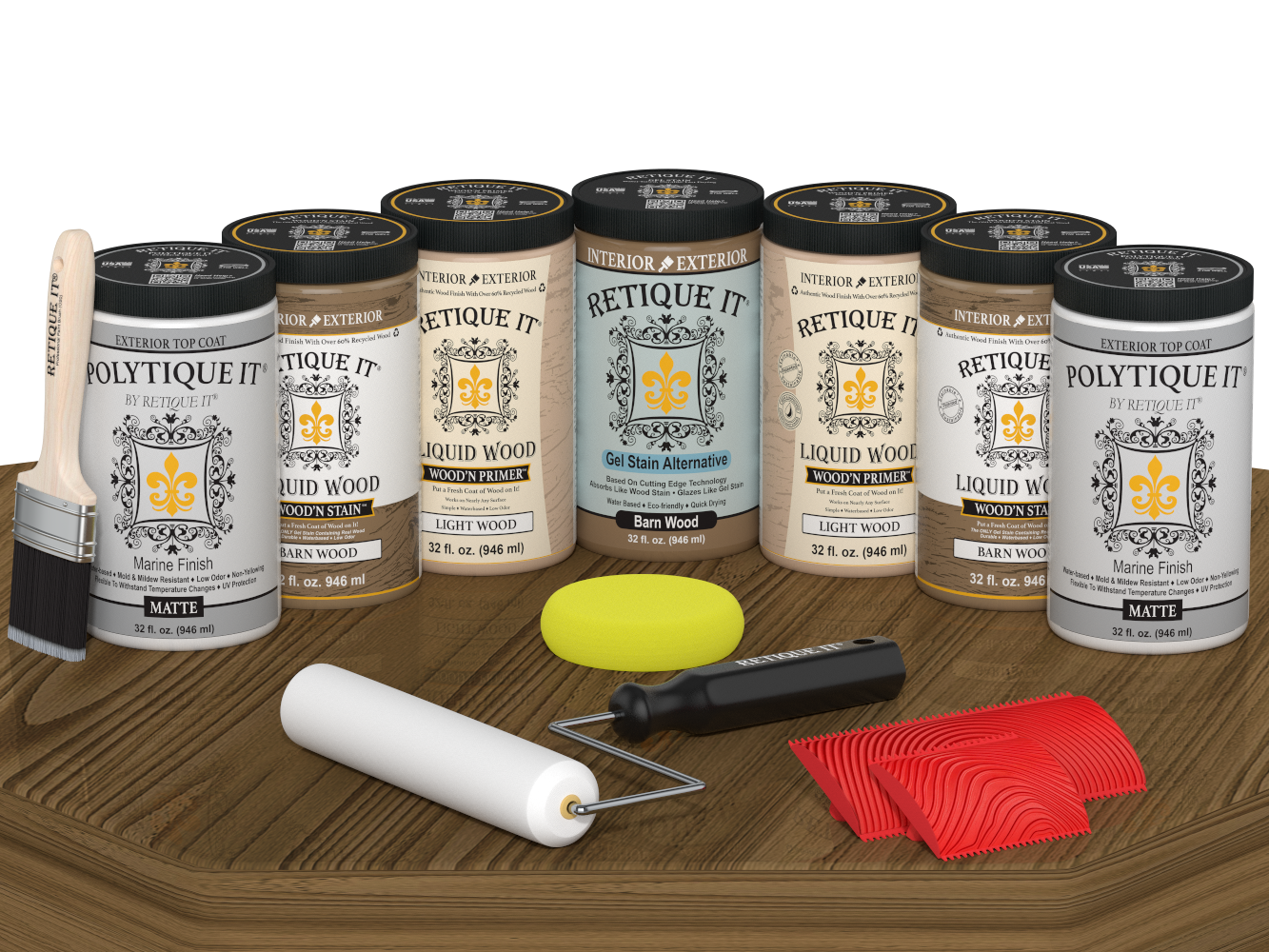 Wood'n Door Kit (Front & Garage Door) - Barn Wood — Matte kit contents