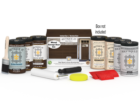 Wood'n Door Kit (Front & Garage Door) - Black Walnut — Matte kit contents with door box