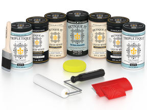 Retique It Wood'n Cabinet Kit in classic black with 24 grained cabinet doors, matte stain finish, for kitchen or bathroom cabinets.