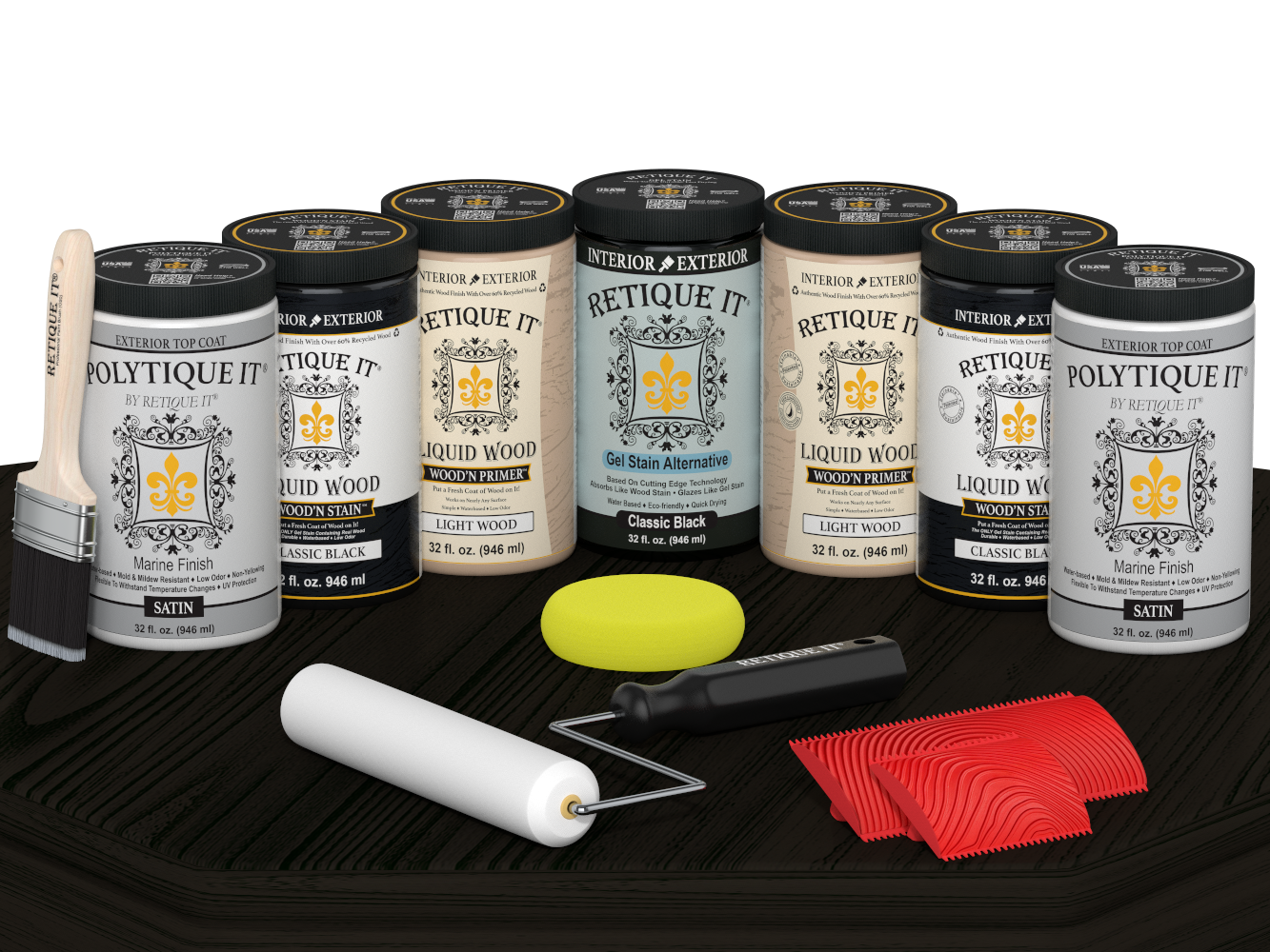 Wood'n Door Kit (Front & Garage Door) - Classic Black — Satin kit contents