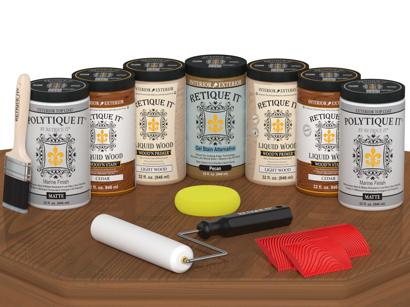 Wood'n Door Kit (Front & Garage Door) - Cedar — Matte kit contents