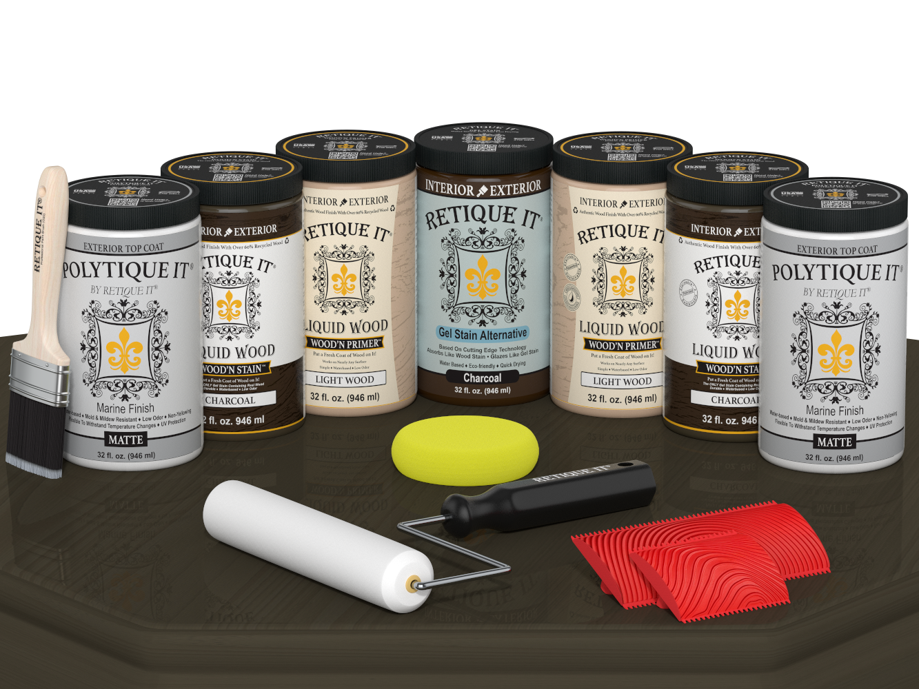 Wood'n Door Kit (Front & Garage Door) - Charcoal — Matte kit contents