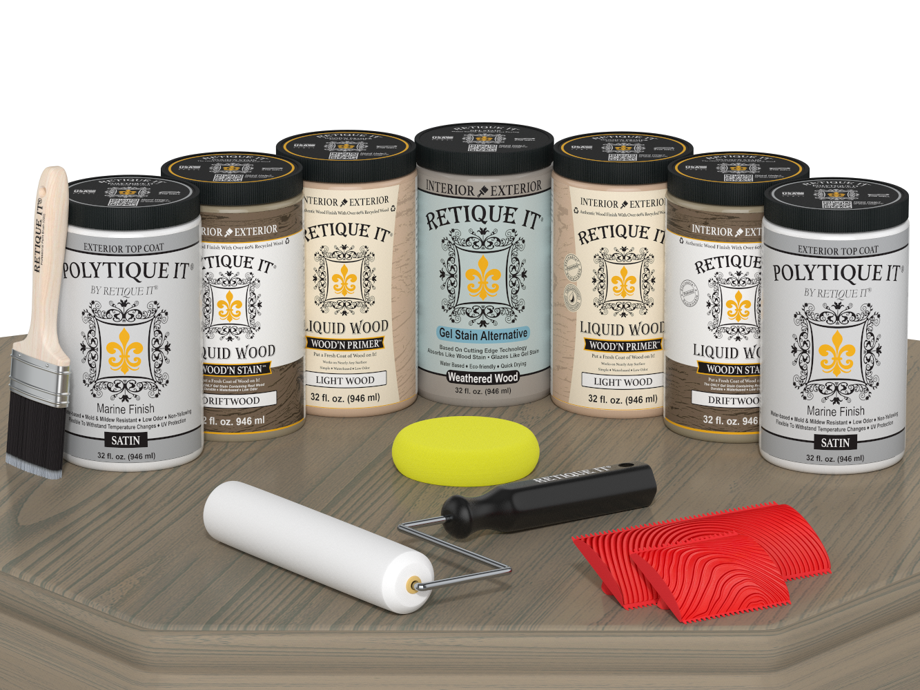 Wood'n Door Kit (Front & Garage Door) - Drift Wood — Satin kit contents