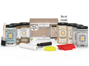 Wood'n Door Kit (Front & Garage Door) - French Oak — Matte kit contents with door box