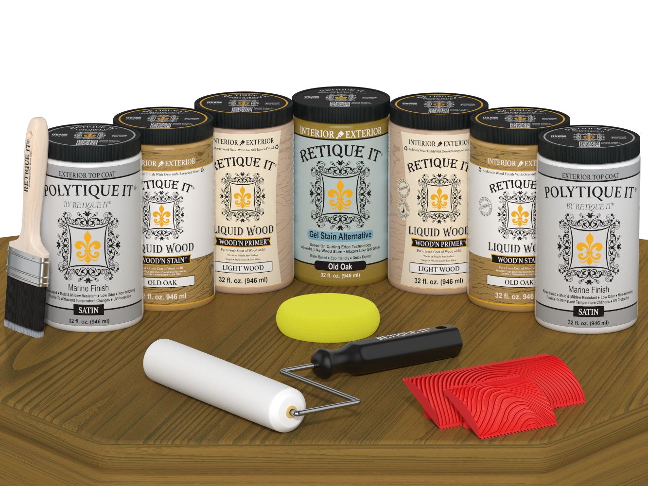 Wood'n Door Kit (Front & Garage Door) - Old Oak — Satin kit contents