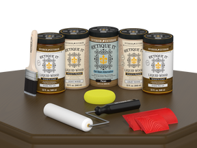 Dark Pecan Wood'n Cabinet Kit by Retique It® with 24 door grained stain for wood furniture and cabinetry.