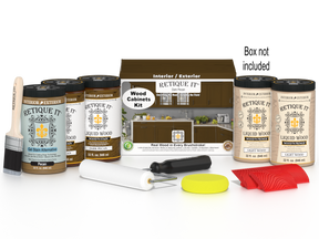 Dark Pecan Wood'n Cabinet Kit with 24 grained cabinet doors from Retique It® for staining furniture or cabinetry.