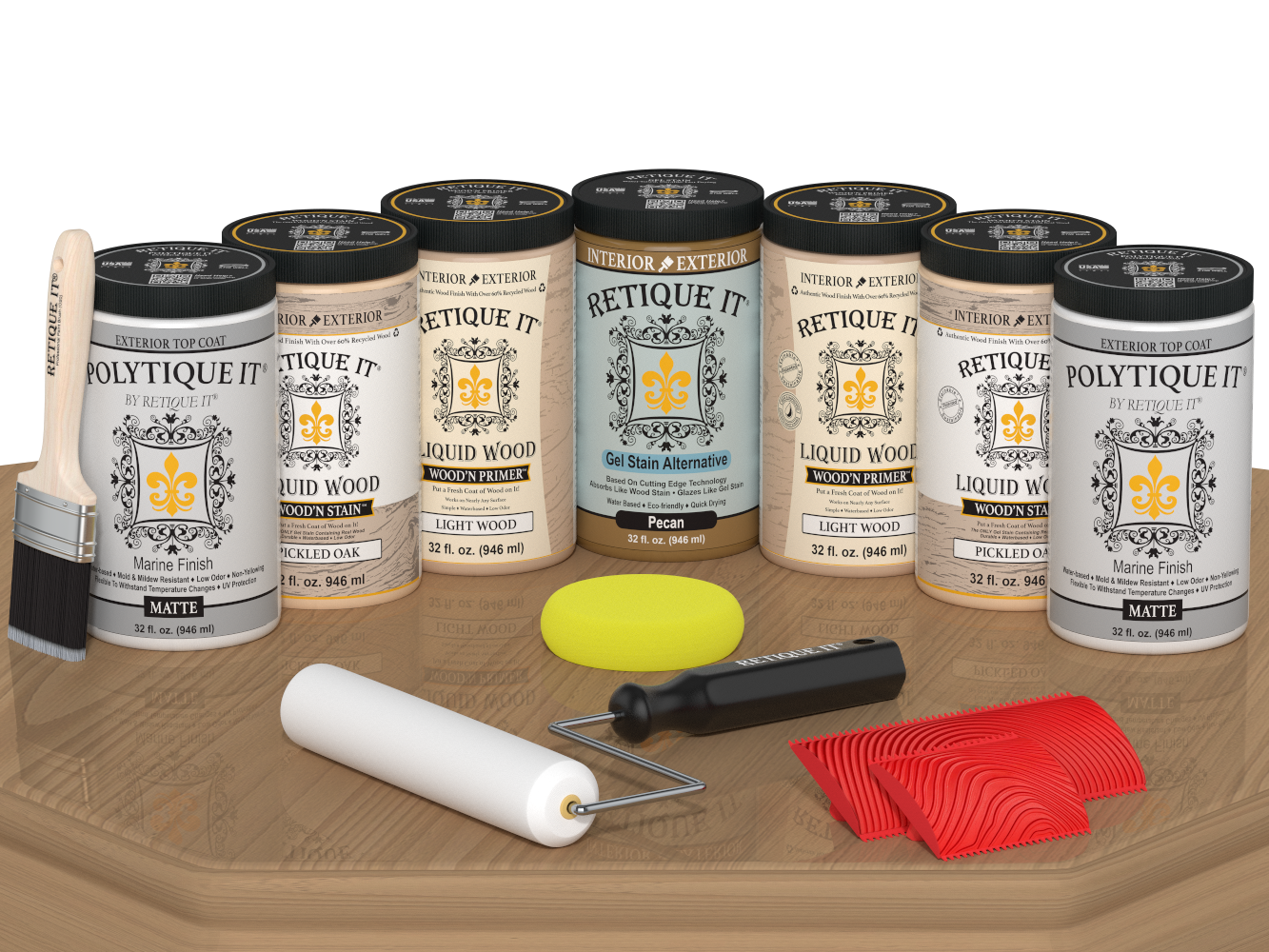 Wood'n Door Kit (Front & Garage Door) - Pickled Oak — Matte kit contents