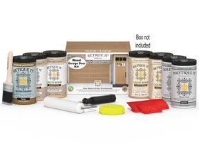 Wood'n Door Kit (Front & Garage Door) - Pickled Oak — Matte kit contents with door box