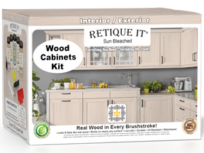 Sun-bleached Wood'n Cabinet Kit with 24 grained doors from Retique It®, featuring natural wood grain finish and modern cabinet design.