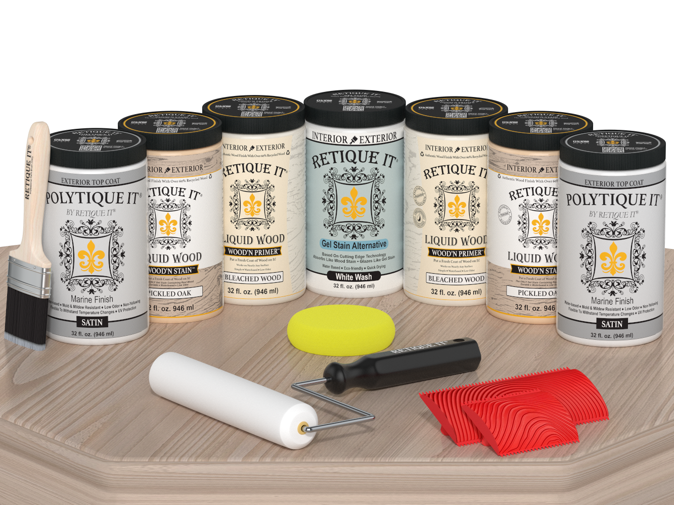 Wood'n Door Kit (Front & Garage Door) - Sun Bleached — Satin kit contents