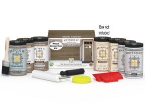 Wood'n Door Kit (Front & Garage Door) - Weathered Wood — Matte kit contents with door box