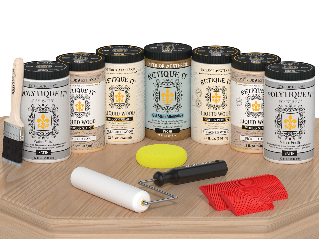 Wood'n Door Kit (Front & Garage Door) - White Oak — Satin kit contents