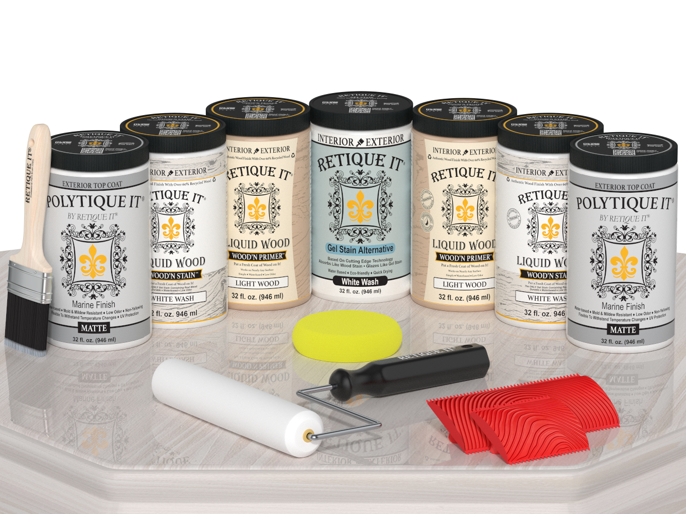 Wood'n Door Kit (Front & Garage Door) - White Wash — Matte kit contents