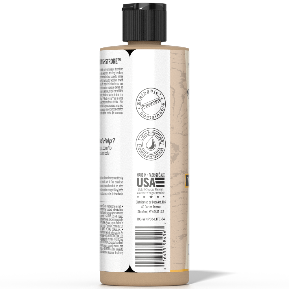 Retique It® Liquid Wood Wood'n Primer in light wood finish, 8 fl oz bottle, ready to prepare surfaces for wood projects.