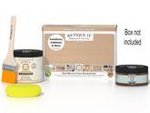 Retique It® wood finish kit in white oak with smooth finish, includes application tools in a compact box for multi-purpose use.