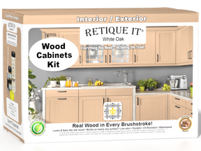 White oak Wood'n Cabinet Kit with 12 smooth doors from Retique It® for staining and cabinet renovation.
