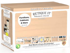 Retique It® Wood'n Finish Kits Large White Oak exterior top coat with satin finish in a multi-purpose smooth finish kit.