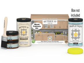 White oak Wood'n Cabinet Kit with 12 smooth doors by Retique It® for stained kitchen or bathroom cabinets.