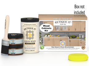 White oak Wood'n Cabinet Kit with 12 smooth doors, stained in white oak, by Retique It® for stylish cabinetry.