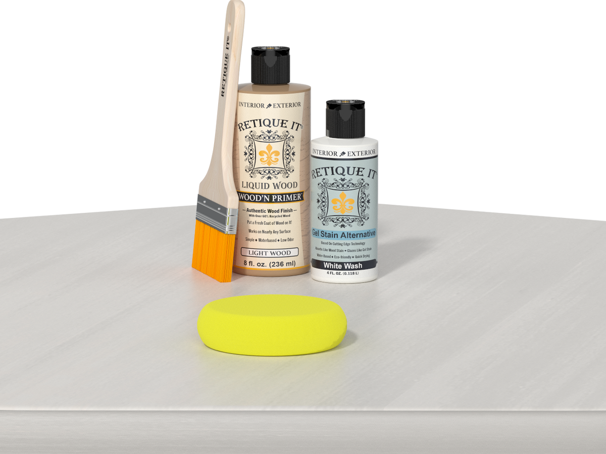 Retique It® Multi-purpose Smooth Finish Kit in white wash, wood finishing kit with smooth application and natural wood appearance.