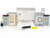 Retique It® Multi-purpose Smooth Finish Kit in white wash for exterior wood projects, includes four large top coat containers.
