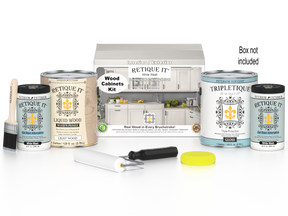 Retique It® Wood'n Cabinet Kit with 48 white wash doors, smooth finish, for cabinet staining and refinishing projects.