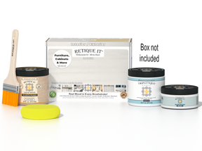 Retique It® Multi-purpose Smooth Finish Kit in white wash for interior wood, featuring a matte top coat and wood finish components.