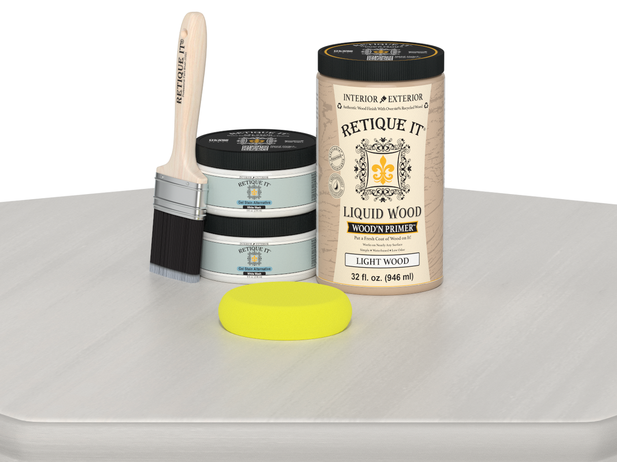 Large white wash wood finish kit from Retique It® with smooth application, designed for multi-purpose wood finishing projects.