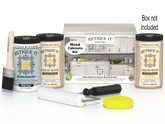 Retique It Wood'n Cabinet Kit with 24 white wash stained smooth cabinet doors, ideal for kitchen or bathroom cabinetry.