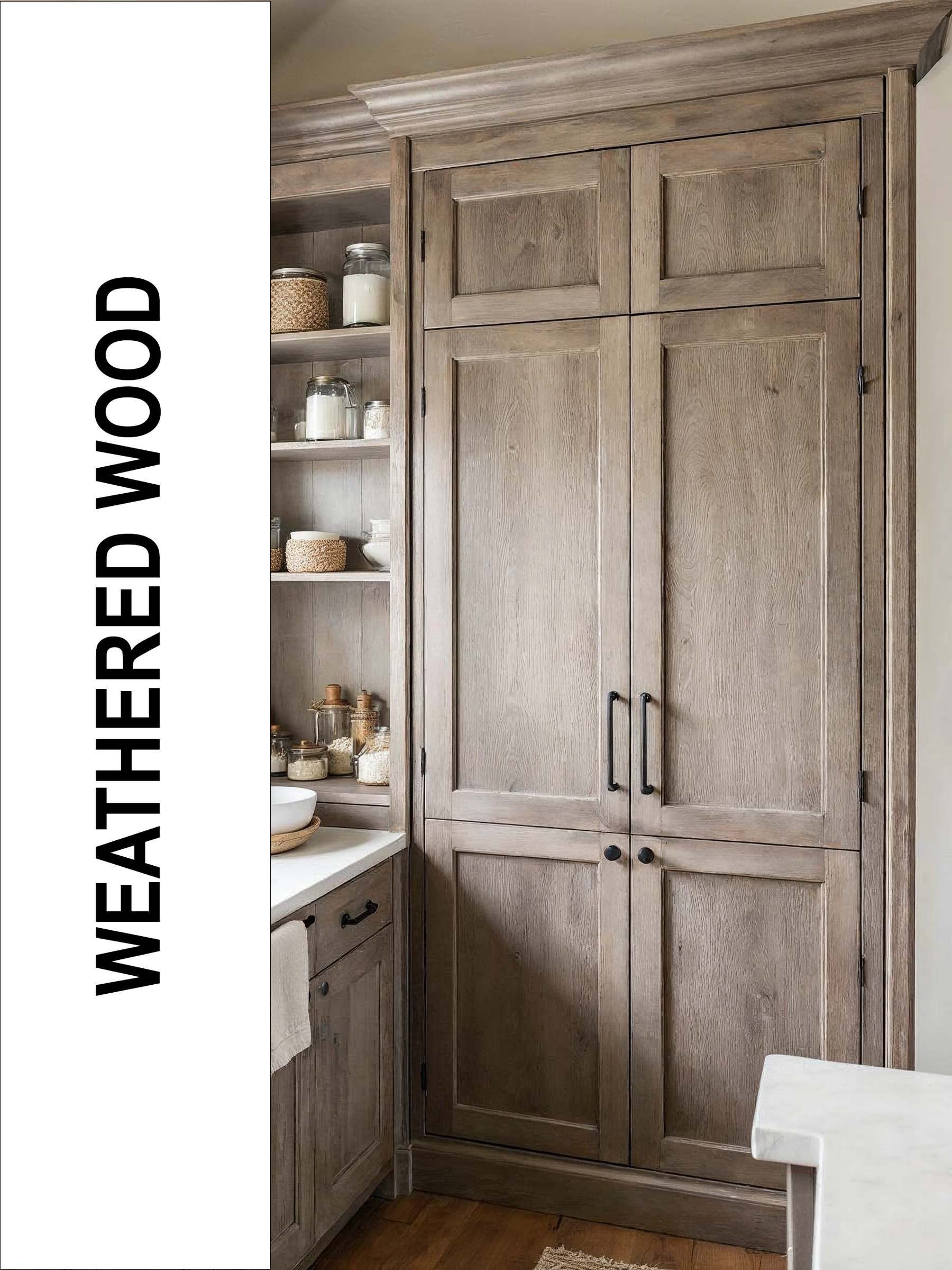 Retique It® Weathered Wood Multi-purpose Smooth Finish Kit for wood furniture and surfaces, shown in a weathered wood finish.