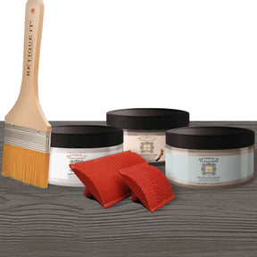 Retique It Wood'n Finish Kit in Harbor Gray with gel stain and applicator for multi-purpose wood finishing projects.