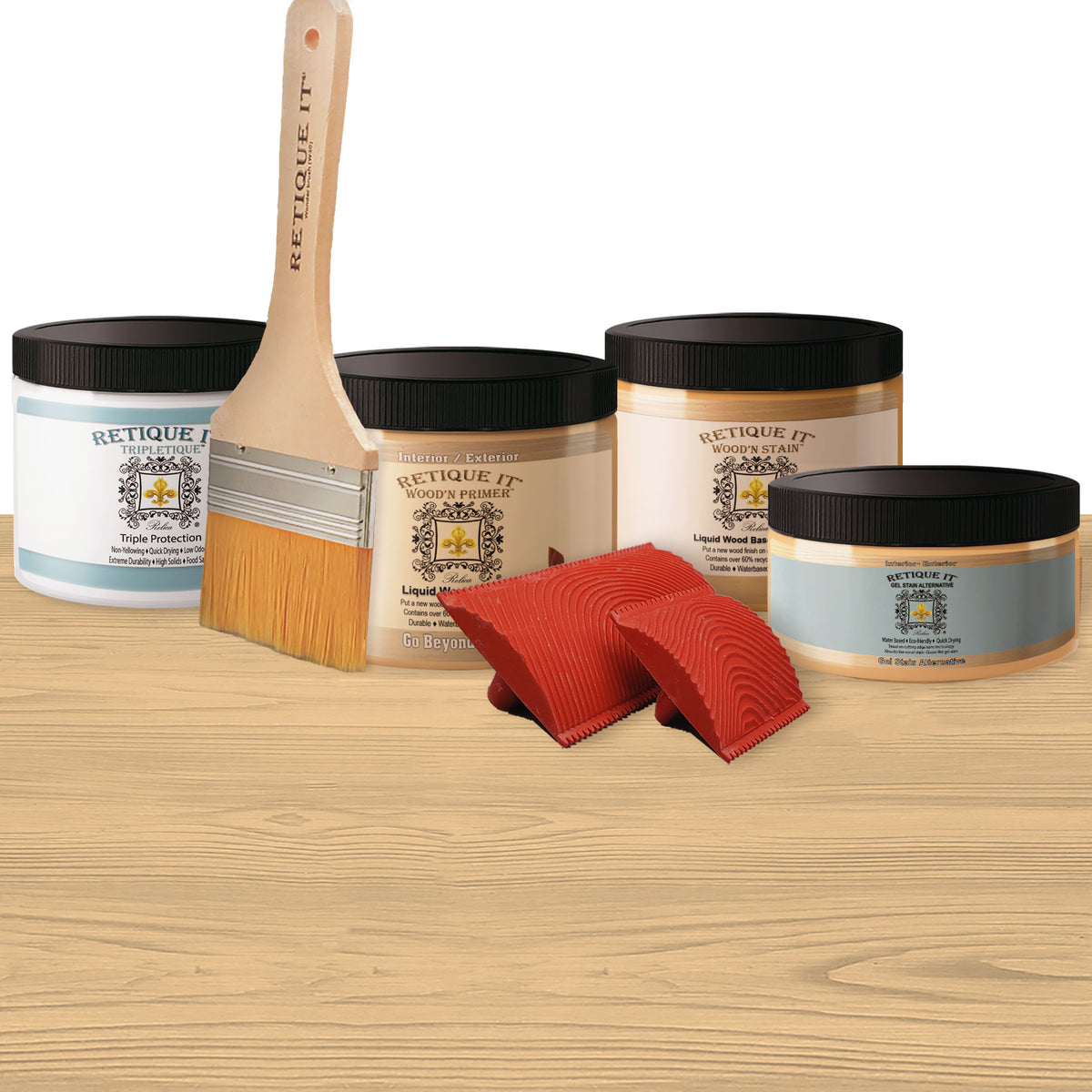 Tabletop Wood'n Finish Kit (Double Size) - Pickled Oak