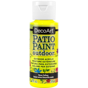 DecoArt Neon Pink Patio Paint in 2 oz bottle, outdoor acrylic neon paint for patio and craft projects