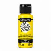 DecoArt Glass Paint in yellow, 2-ounce bottle for glass painting projects