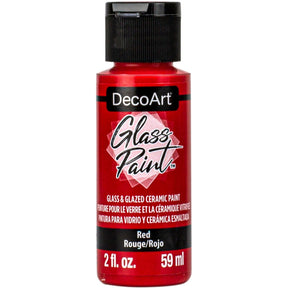 DecoArt Glass Paint in white, 2 oz bottle, suitable for decorating and creating designs on glass surfaces.