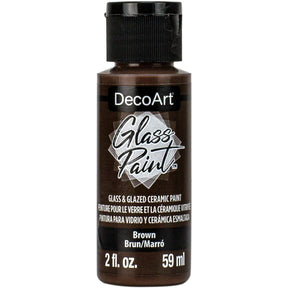 White DecoArt Glass Paint in a 2 oz bottle, suitable for decorating and adding color to glass surfaces.