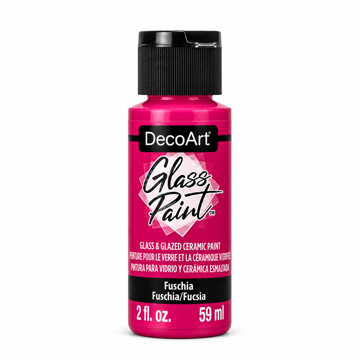 DecoArt Glass Paint in Fuchsia, 2 oz bottle