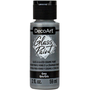 White DecoArt Glass Paint in a 2 oz bottle, ideal for decorating and adding color to glass surfaces.