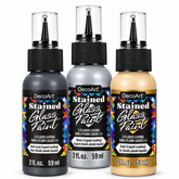 DecoArt Stained Glass Paint 3-D Liquid Leadings set in all three colors