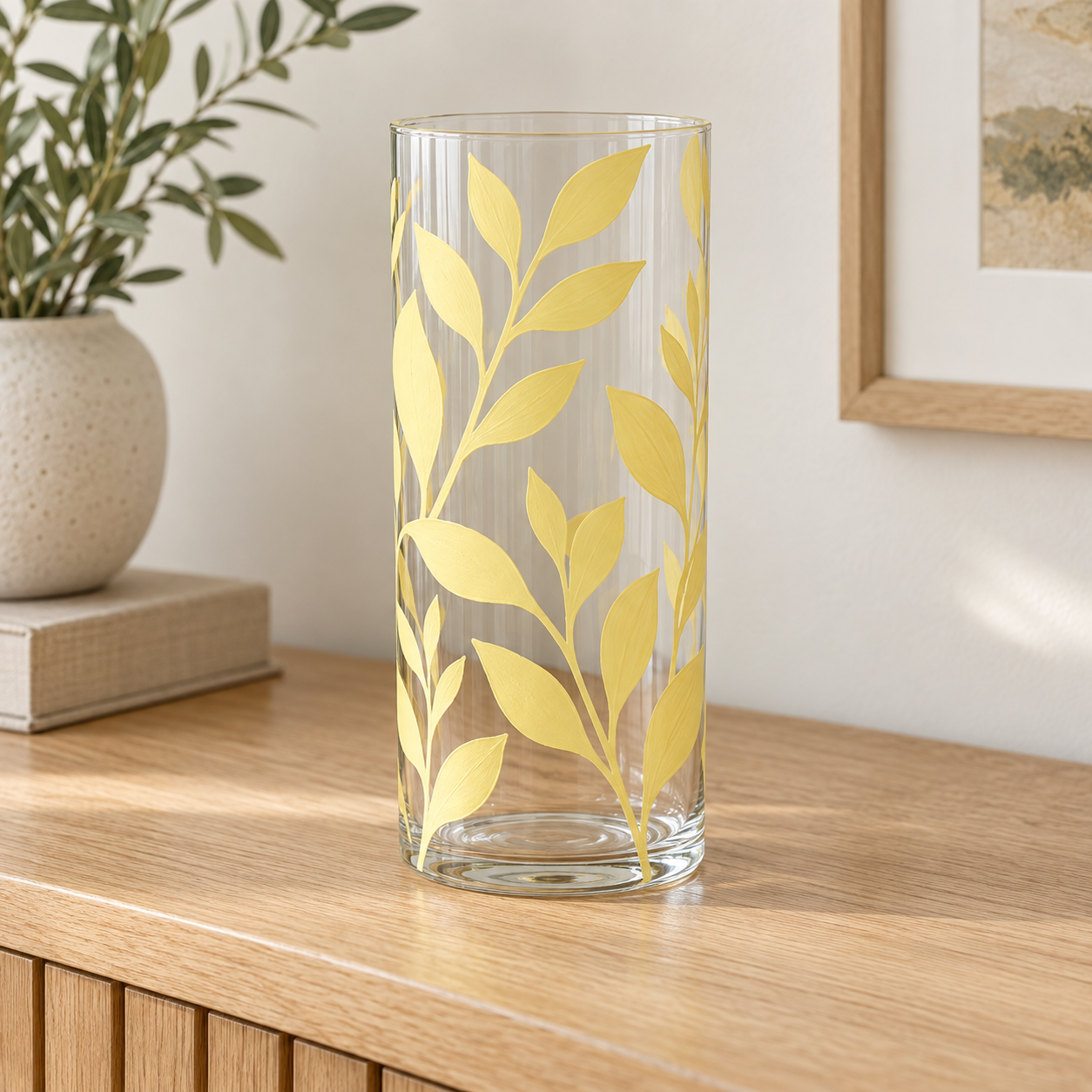 DecoArt Glass Paint in Light Yellow color for glass craft projects