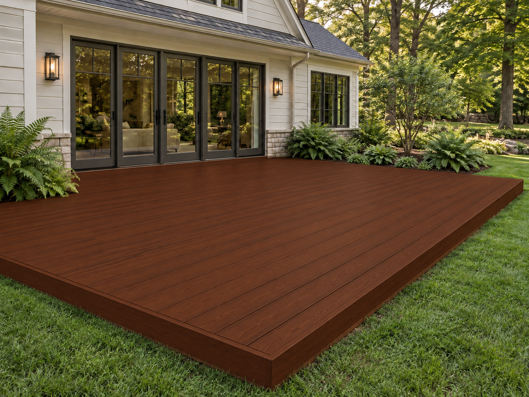 Retique It Vintage Cherry decking wood stain sample showing rich cherry wood grain for outdoor decking projects.