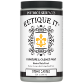 Retique It furniture paint can with Stone Castle color on a white background