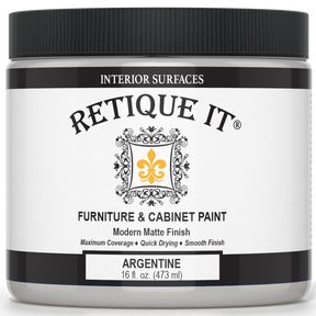 Jar of Retique It furniture and cabinet paint with black and white label