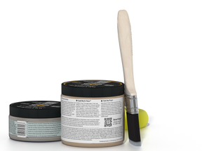 Retique It® Multi-purpose Smooth Finish Kit in Weathered Wood, medium size, showing wood finish applicator and sample swatch.