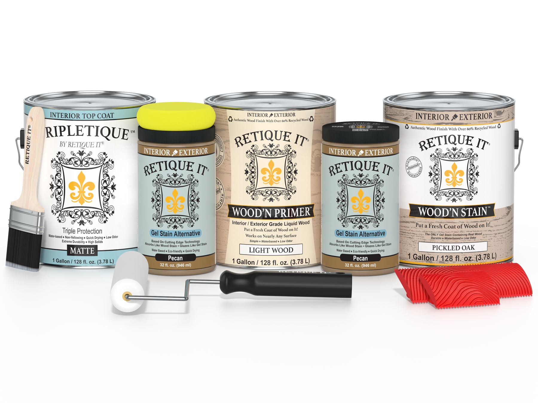 Multi-purpose Wood'n Kit (4x Lg) - Pickled Oak - Interior Top Coat