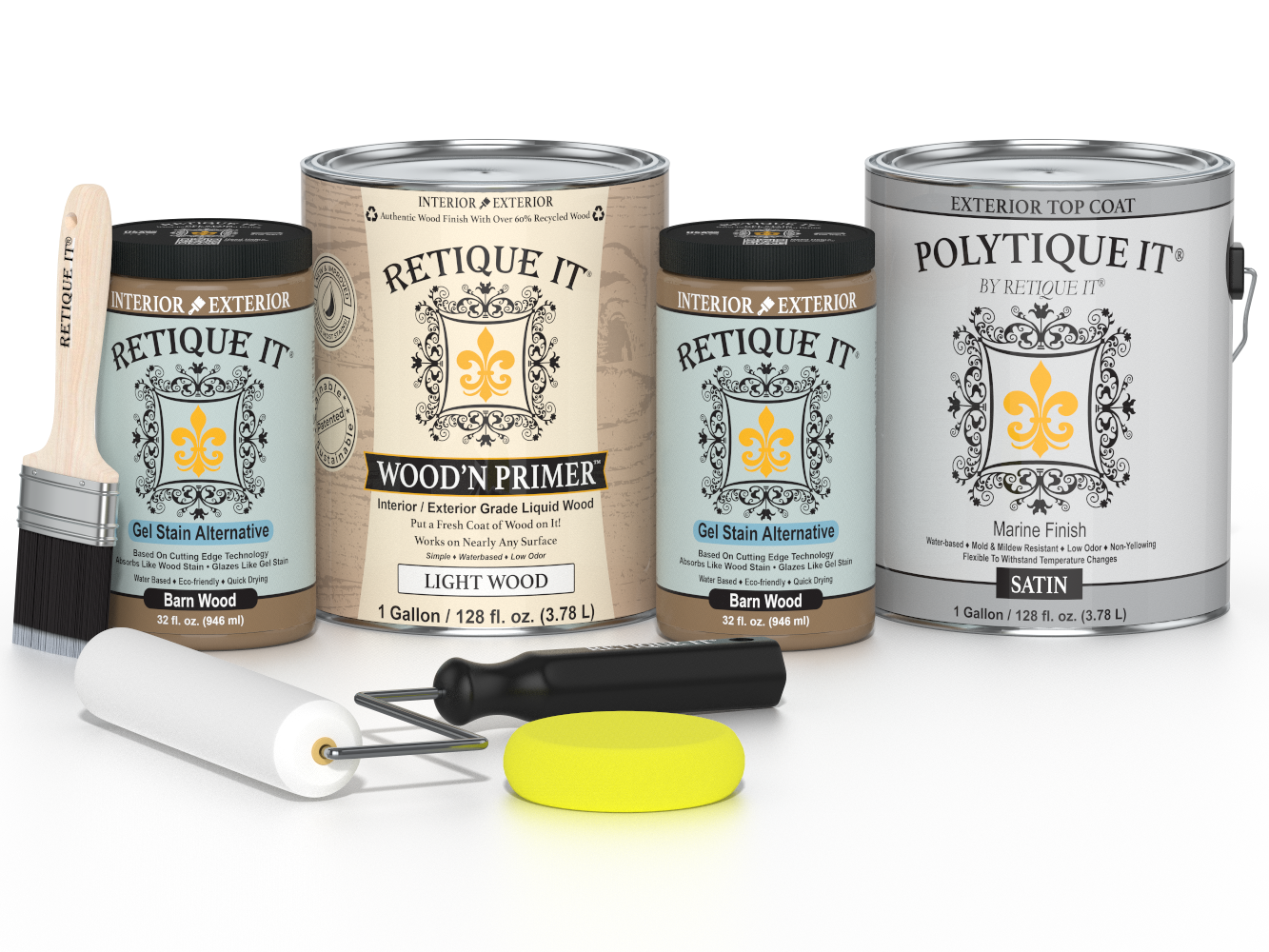 Multi-purpose Smooth Finish Kit (4x Lg) - Barn Wood - Exterior Top Coat