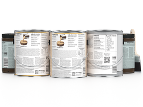 Retique It® Wood'n Finish Kit in Charcoal with four large exterior top coat containers for multi-purpose wood finishing.