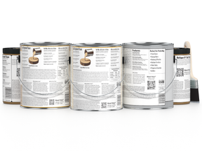 Retique It® Wood'n Finish Kit in XL with wood stain and finish products, displayed in open packaging on a white background.